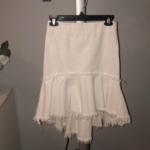 J.O.A. White Denim Midi Skirt